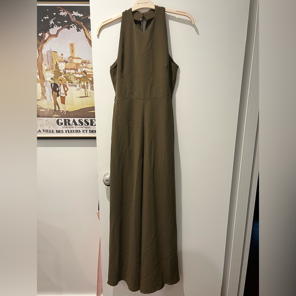 MaxMara Green Sheath Halter Maxi Dress
